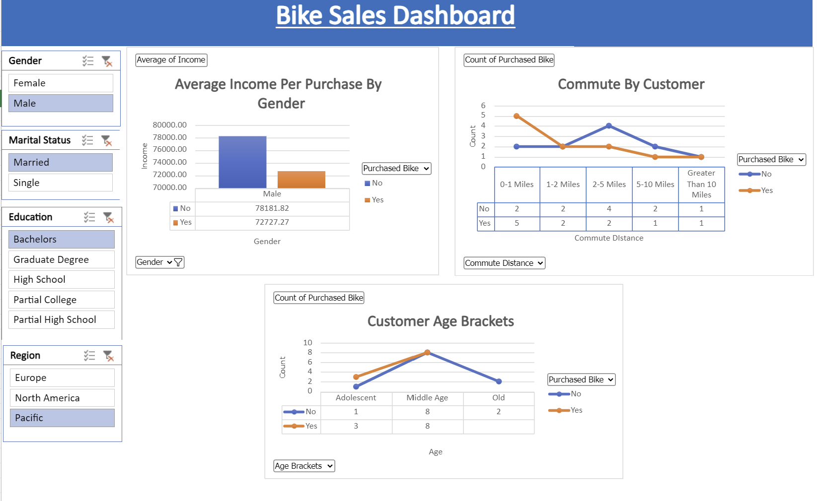 Excel Bike Sales